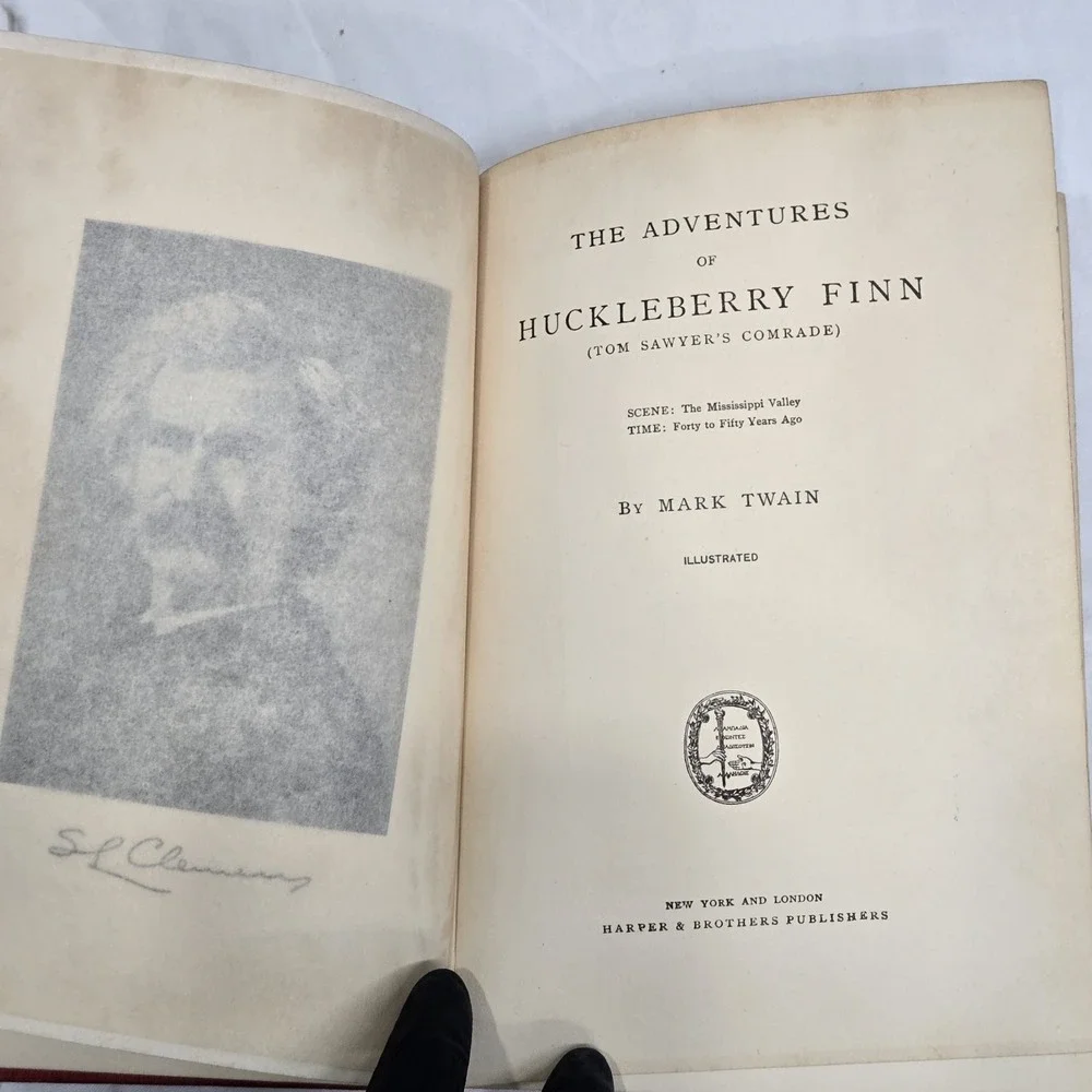 Mark Twain Adventures of Huckleberry Finn Hardcover Harper & Brothers 1912 Illus